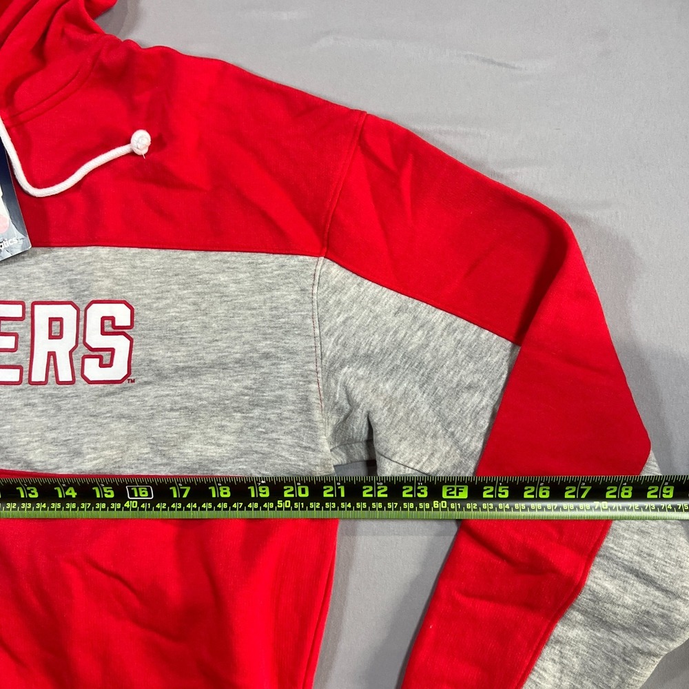 Fanatics Wisconsin Badgers Football NCAA Hoodie Women Medium Red Gray Colorblock - Picture 7 of 9